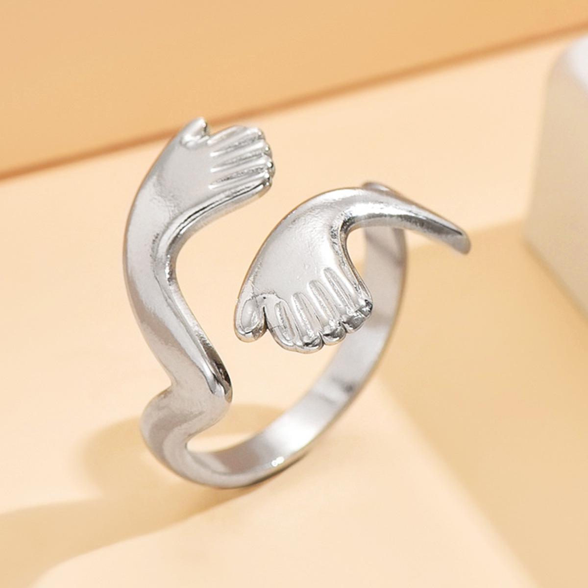 Minimalist 18K Gold Stainless Steel Adjustable Ring for Women