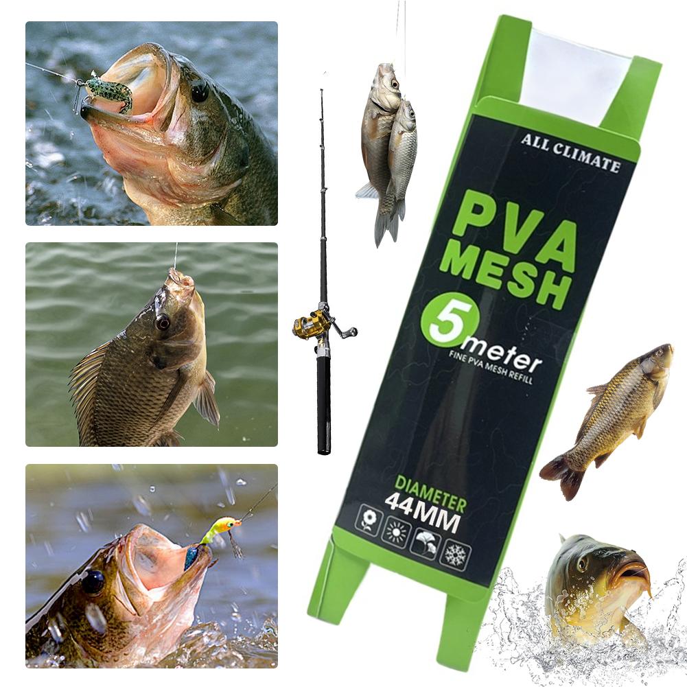 PVA Carp Fishing Mesh Water Soluble 18/25/44mmx5M Fishing Bait Bag Fishing Feeder Universal Fishing Nest Fishing Tackle Accessor