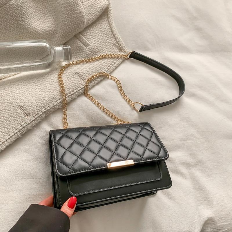 2023 Spring New Retro Shoulder Bag Women's Rhombic Chain Bag Small Square Bag Street Fashion