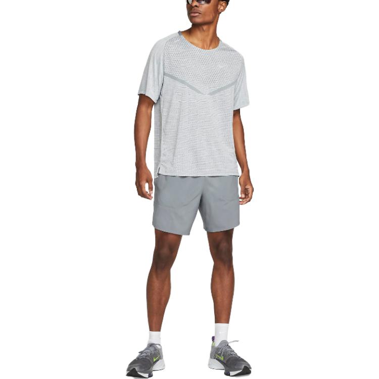 Nike Full Print Logo Crew Neck Short Sleeve T-Shirt Men Tops Silver DM4753-084