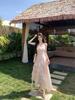Women's Floral Print Camisole Dress & Cardigan Two-Piece Set - Spring Lace Long Dress