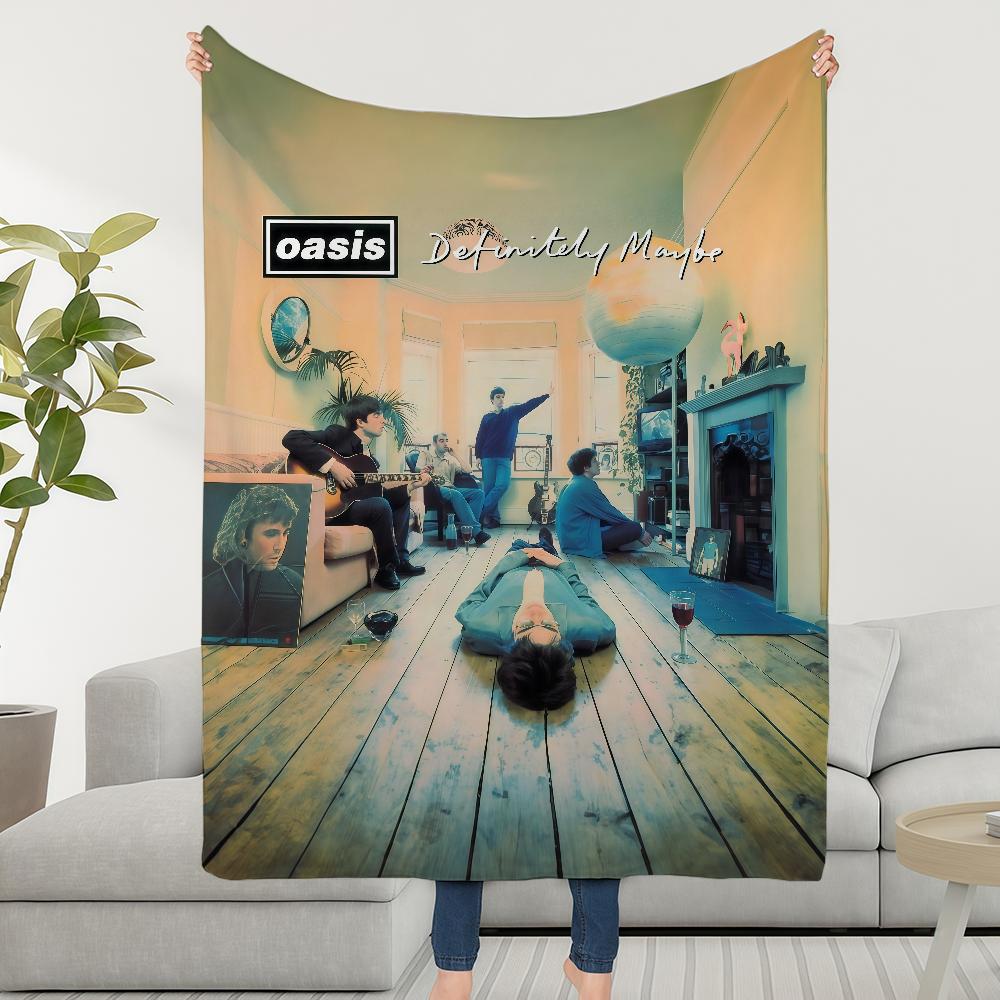 Blanket Throw O-OasiS-ES Super Cosy Plush Living Room Sofa Rock Album Couch Childish Band Birthday Gifts