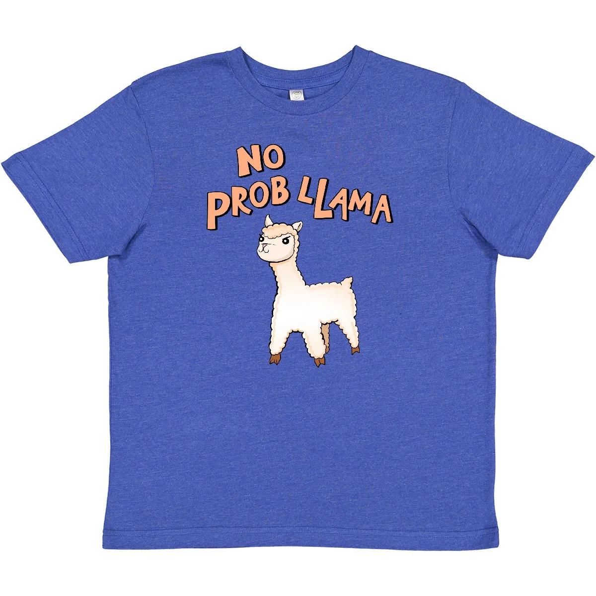 Inktastic No Prob Llama Cute Llama Youth T-Shirt Animals Determined Wool Hooves 100