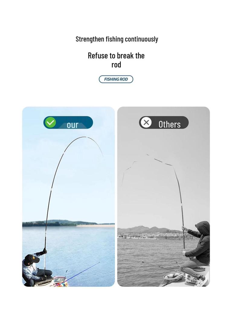 Ultralight Ultra-hard 28 & 19 Action Fishing Rod for Wild and Big Fish with Lightweight Black Pit Carp Design