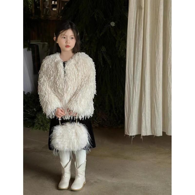 Girls' Autumn and Winter Temperament Warm Jacket Korean Style Solid Color Soft Top