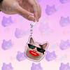 Funny Cute Cat Meme Keychain Accessories Bag Charms Cat Lover Animal Keychains Keyrings Jewelry Fans Cute Cartoon Freinds Gift