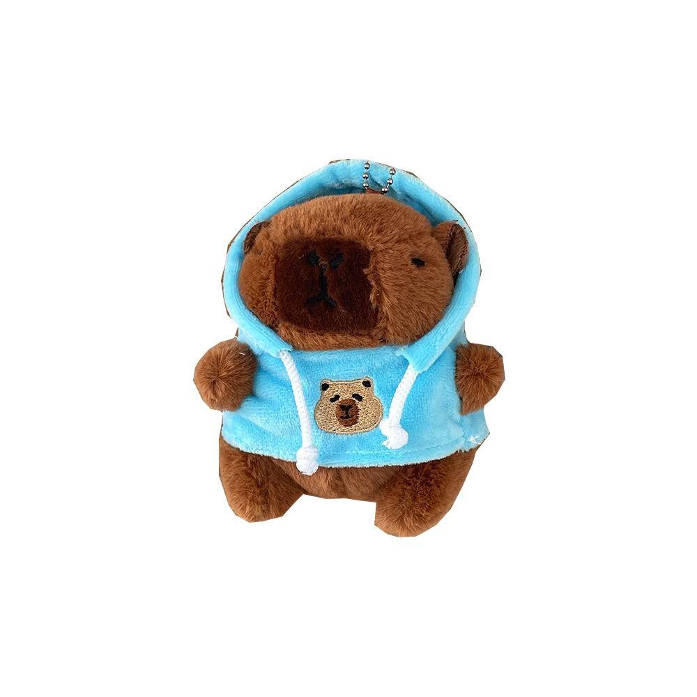 

Брелок-рюкзак с капюшоном в виде капибары из мультфильма, съемная сумка-мешок с подвеской в виде пушистой куклы Blue-Style B