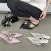 Fashion Eilyken 2025 Fashion CRYSTAL Pointed Toe Women Slippers Sexy Thin Heels Slide Mules Shoes Party Prom Zapatos De Mujer