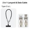 New Design Type C Portable Braided Wrist Strap Neck Strap Crossbody Lanyard Fast Charging Data Cable for Mobile Phone