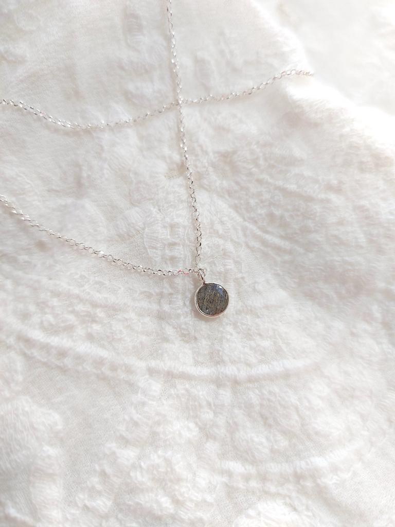 Labradorite Stone Necklace, Sterling Silver 925 Labradorite Gemstone Pendant