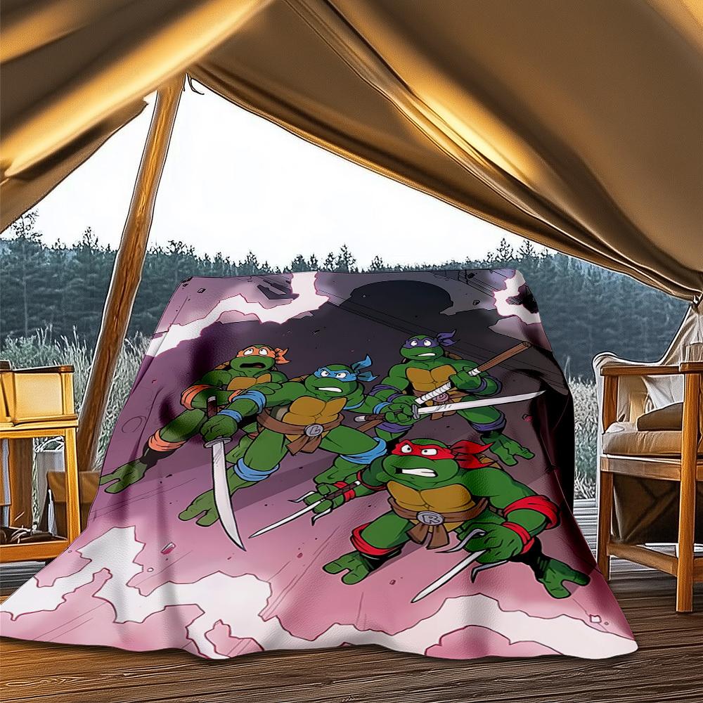 1pc Turtles Outdoor Flannel Blanket, Lightweight Warm Cozy for Travel Camping Office Soft Polyester Fabric