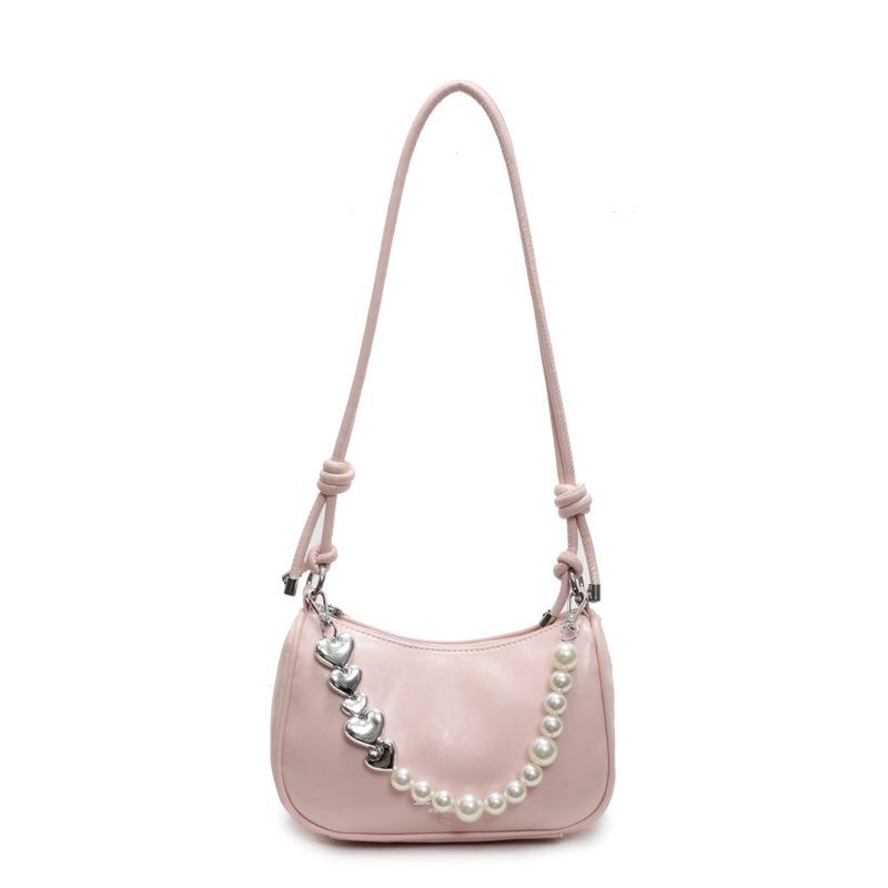 Premium Pearl Chain Underarm Bag Women's Niche Fashion Versatile Simple Style Messenger Bag