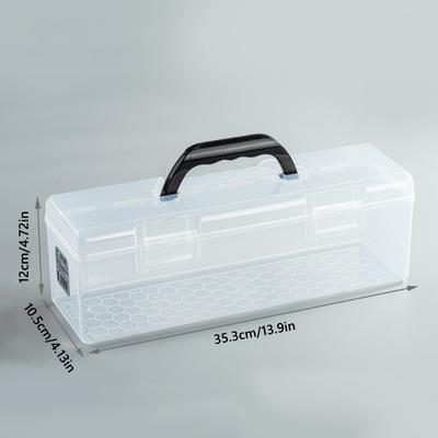 Plastic Clear Storage Box Clear with Handle Painting Brush Case Desktop Organizer Marker Pen Storage Holder Stationery Storage