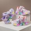 Cartoon Shiny Shoes, Glowing Shoes, Girl's School Shoes, Net Surface Sports Shoes, Rotating