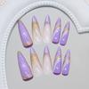 Dream purple cat's eye French fine flash snow European and American style removable 24 pieces press on nails