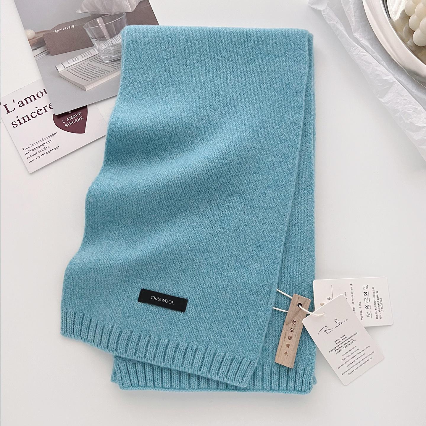 

Luxury 100% Wool Scarf Women Men Warm Knitted Chunky Shawl Long Scarf for Travel Office Winter Warm Couple Scarves Neckercheif