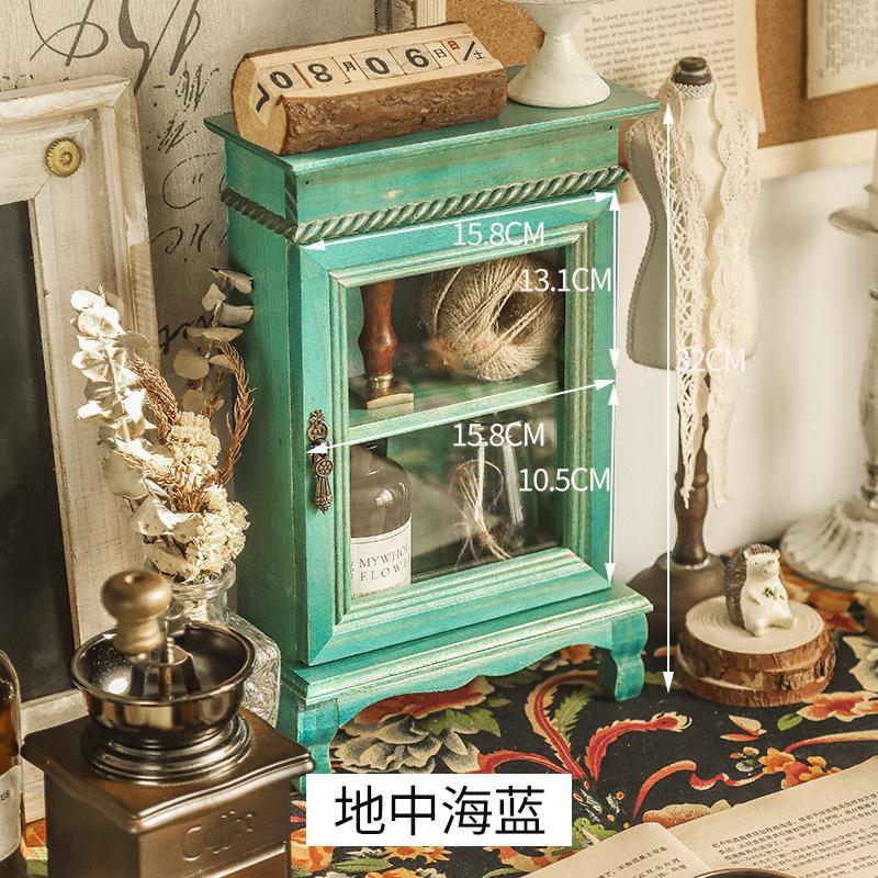 Mode Holz Vintage Staub-proof Desktop Lagerung Schrank Restaurant Dekoration Display Stand Kosmetik Hand Lagerung Box