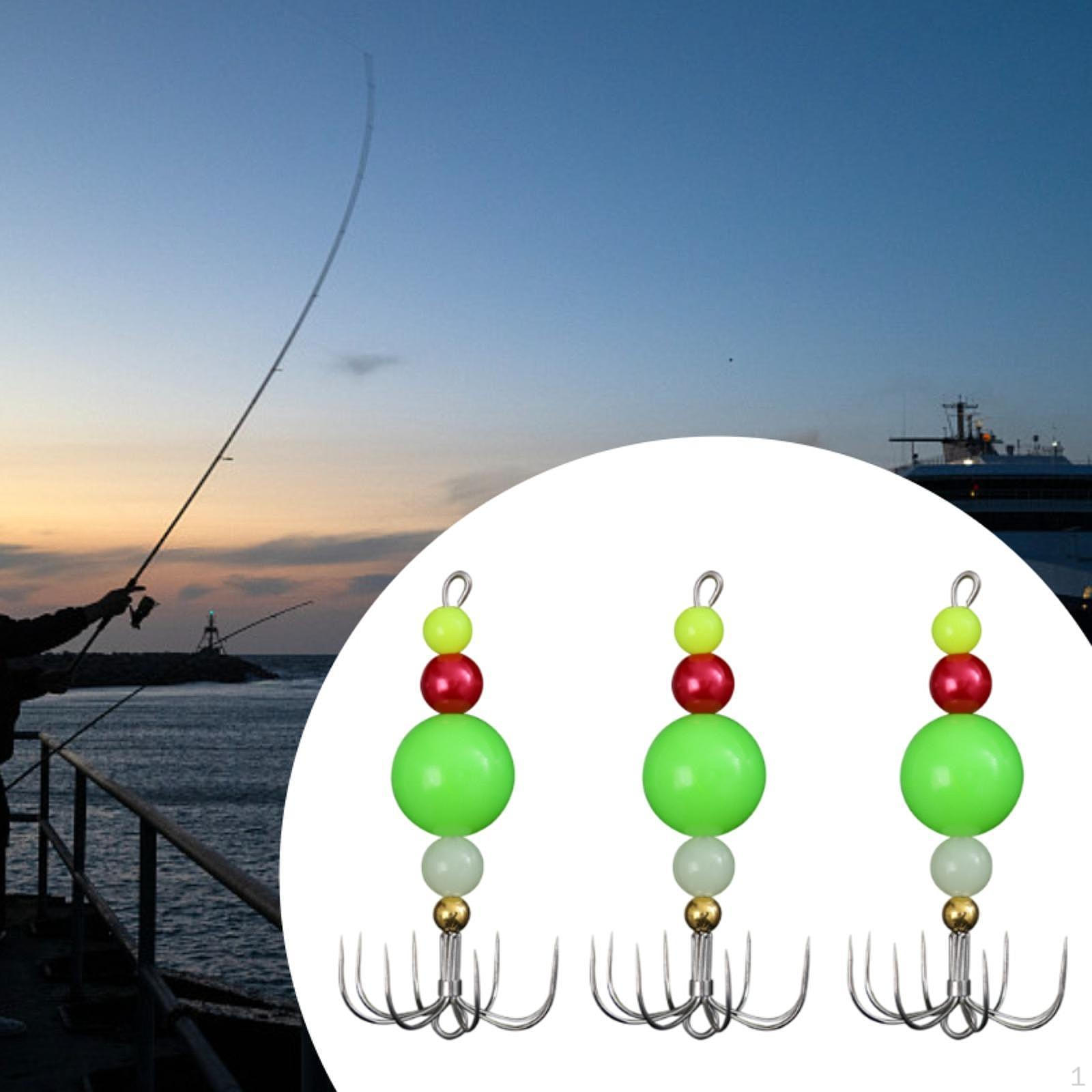 

3x Набор приманок для ловли кальмаров, каракатиц, осьминогов, приманок для рыбалки зелёный
