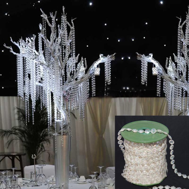 Garden Decor Clear Romantic Party Wedding Curtain Bead Garland Strand Acrylic
