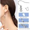 300 PCS 925 Sterling Silver Earring Hooks With Clear Rubber Earring Safety Backs Fish Hook Ear   Jewelry Findings Earring Parts DIY Making