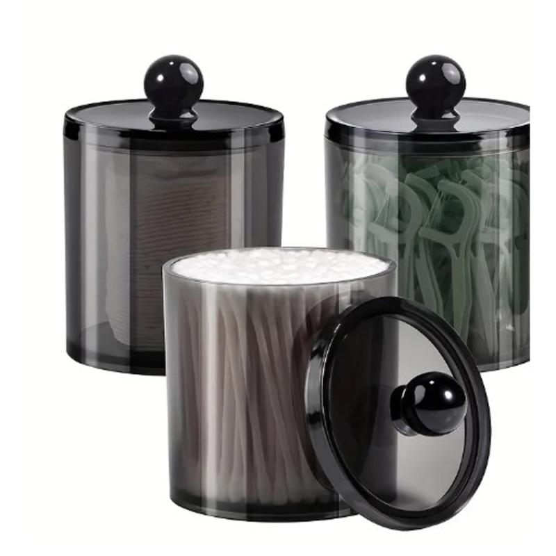 Practical Qtip Dispenser Bathroom Container Plastic Storage Box Clear Canister