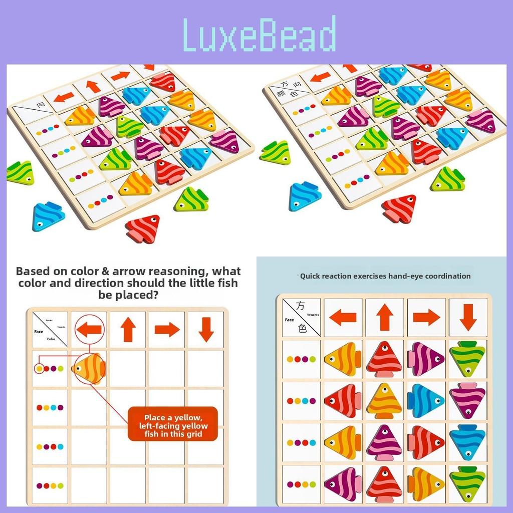 Wooden Matching Fish Toy Children Logic Skills Early Education Interactive Game
