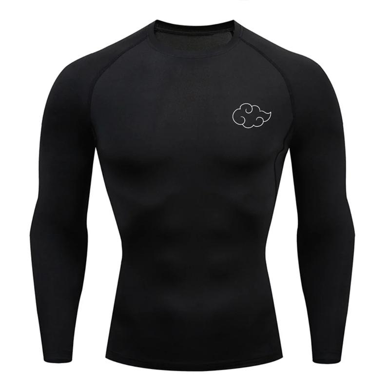 Cloud Print Compression Shirt for Men Gym Workout Running Tshirts Undershirts Baselayers Athletic Quick Dry Tees Tops Activewear