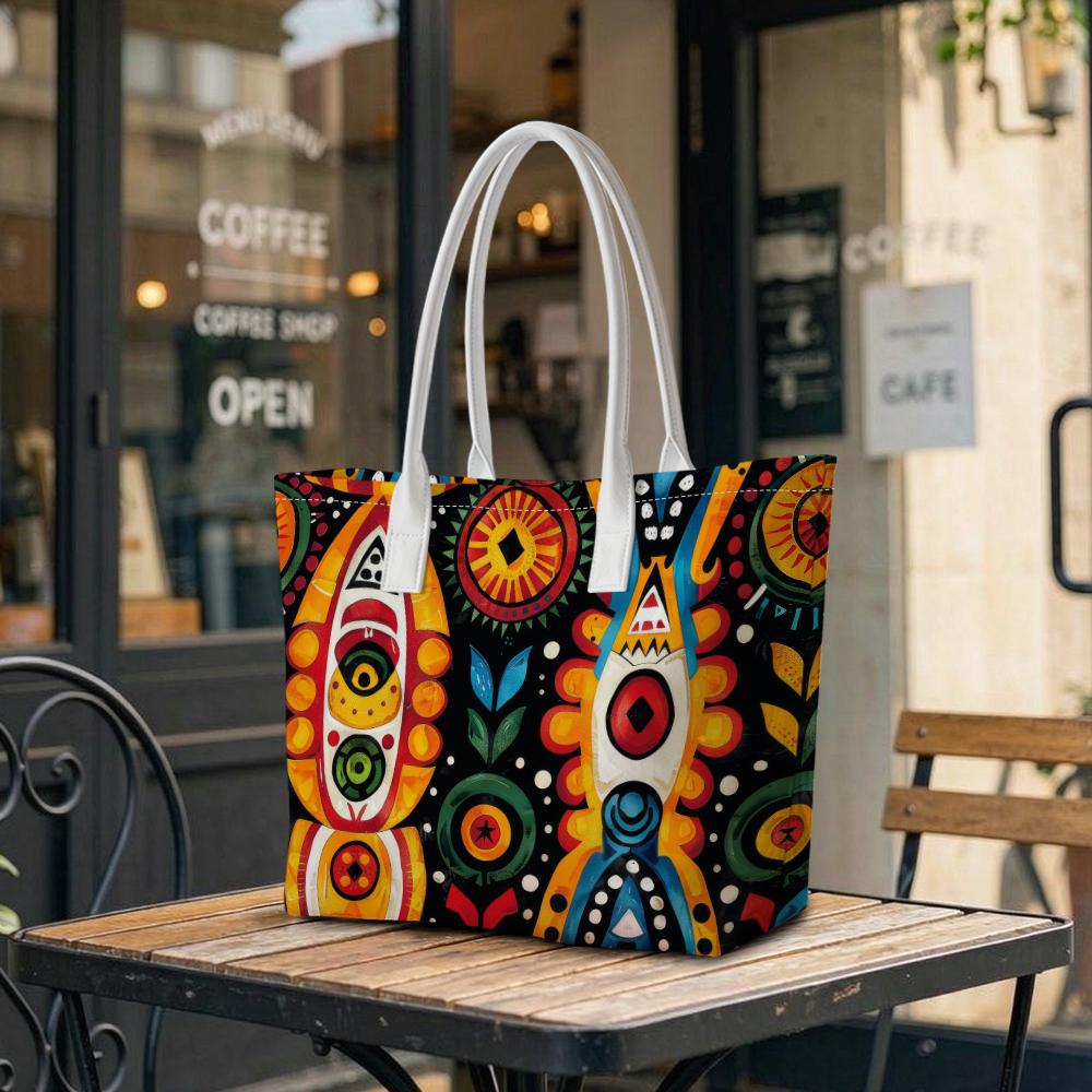 Bohemian Ethnic Pattern Tote Bag Large Capacity Casual Handbag for Daily Shopping Travel Use