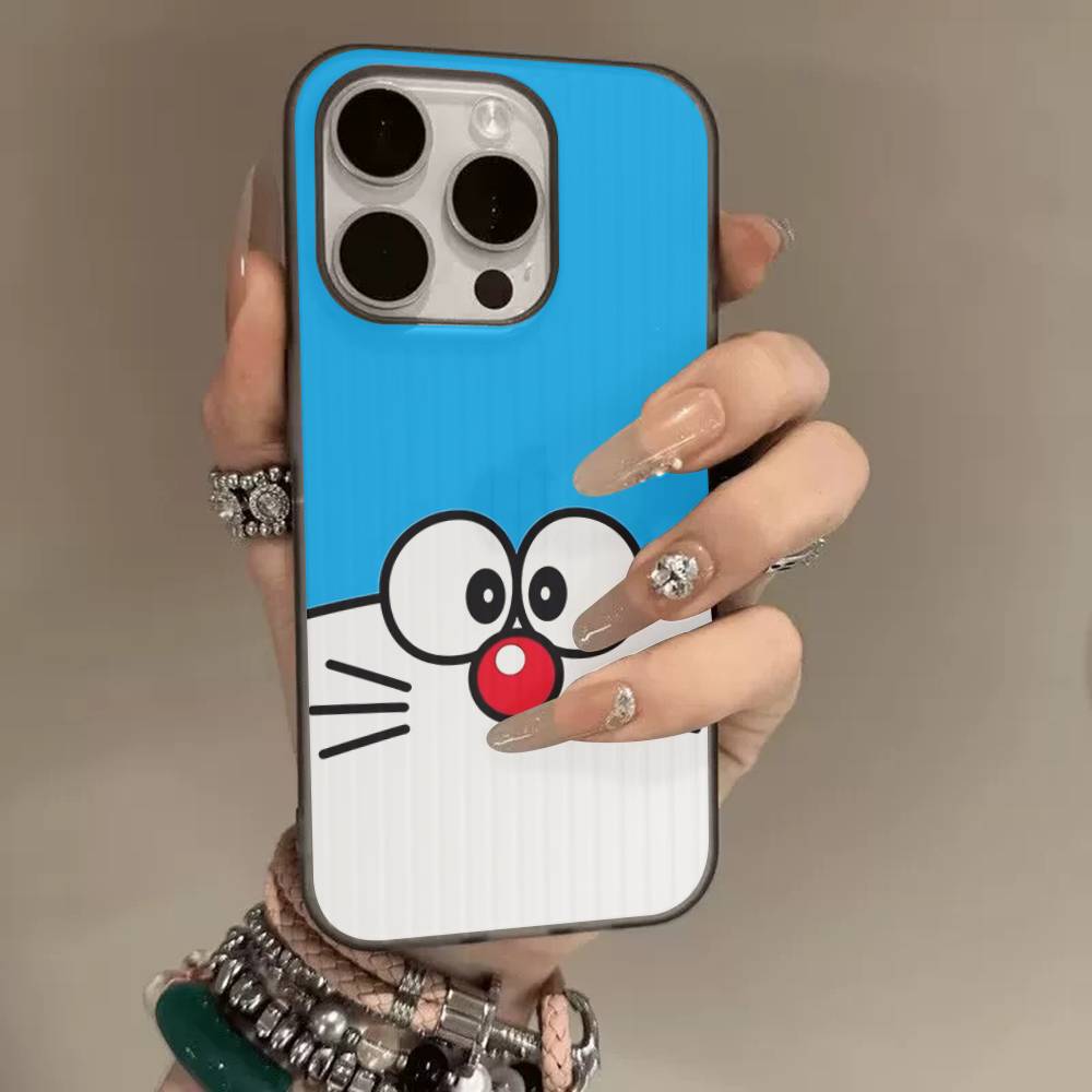 

Cartoon D-Doraemons Phone Case For IPhone 17 16 15 14 13 12 11 Pro Max Plus Corrugated Bumper Back Cover Shell iPhone 12