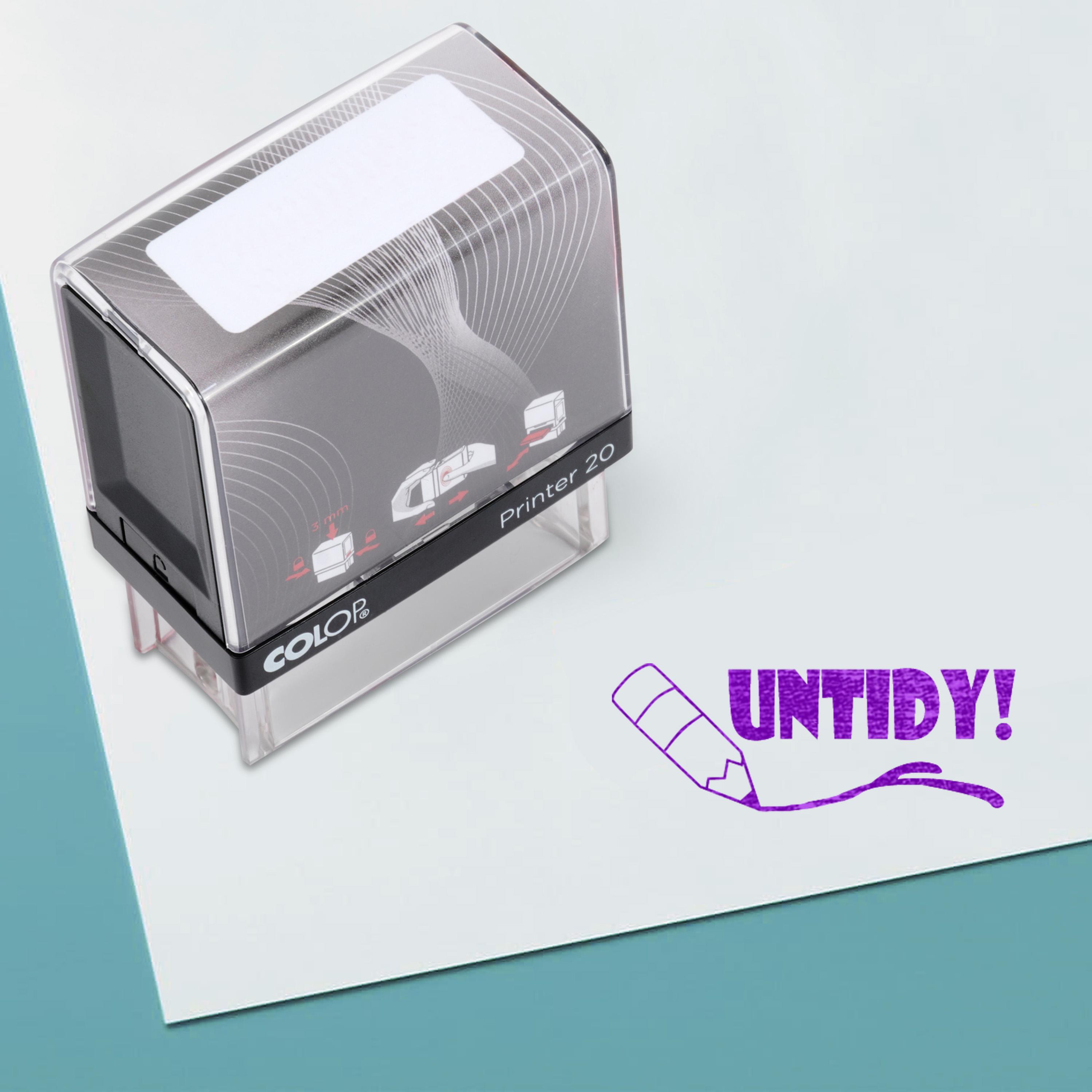 

Printtoo Self Inking Rubber Stamp - Pre-Inked Office Stamp - Stationary Stamp - COLOP P20 Mini Stamper - Teachers Stamp - 14 mm x 38 m Фіолетовий