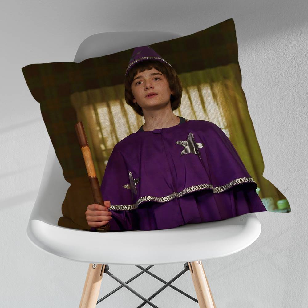 N-Noah W-Will Schnapp Pillow Over Living Room Sofa Cushion Cover Home Decoration Bedroom Room Bed Pillow Cover Peach skin 18*18(CM)-1Pcs