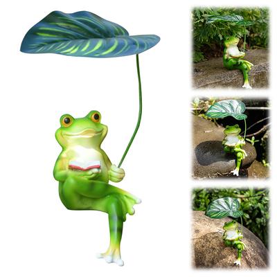Frog Garden Statue Resin Animal Sculpture for Garden Yard Patio Fairy Garden Accessories