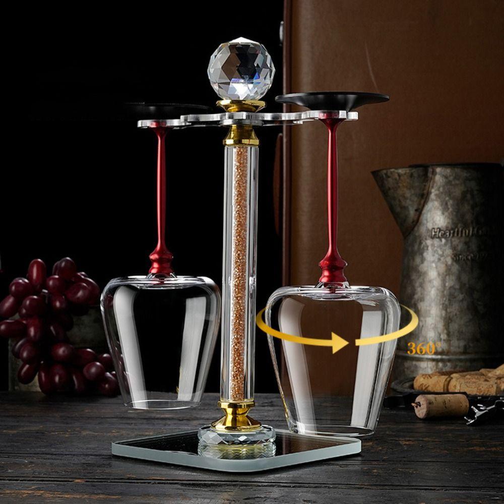 Ergonomischer Halter Drehendes Glas Weingläser 500ml Weindekanter Glasbecher Kristallkelch Geschenk