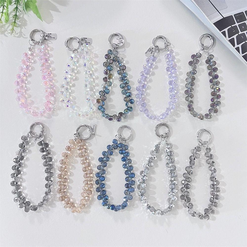 Detachable Crystal Bead Pendant Glitter Wrist Crystal Chain Stylish Bag Pendant  for Women Girls
