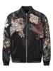 Huaxia Junpin Embroidered Dragon Tiger Baseball Jacket - Heavy Duty Chinese Style Outerwear, S108