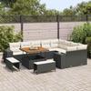 Garden Sofa Set with Cushions 12 pcs Black and Cream