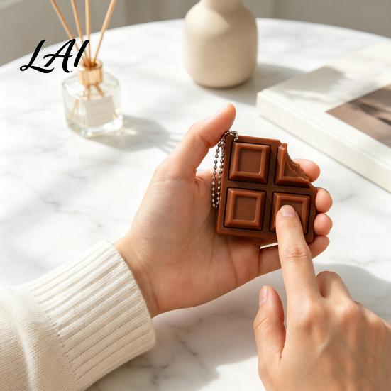 Handheld Fidget Devices 3D Printed Chocolate Candy Bar Clicker Toy Keyboard Anxiety Relief Gifts Keychain Office Desk Stress Toy for Kids,
