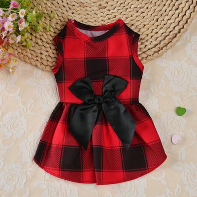 Pet Clothes Grids Pattern Dress-up Soft Texture Pet Dogs Princess Dress for Small Dogs