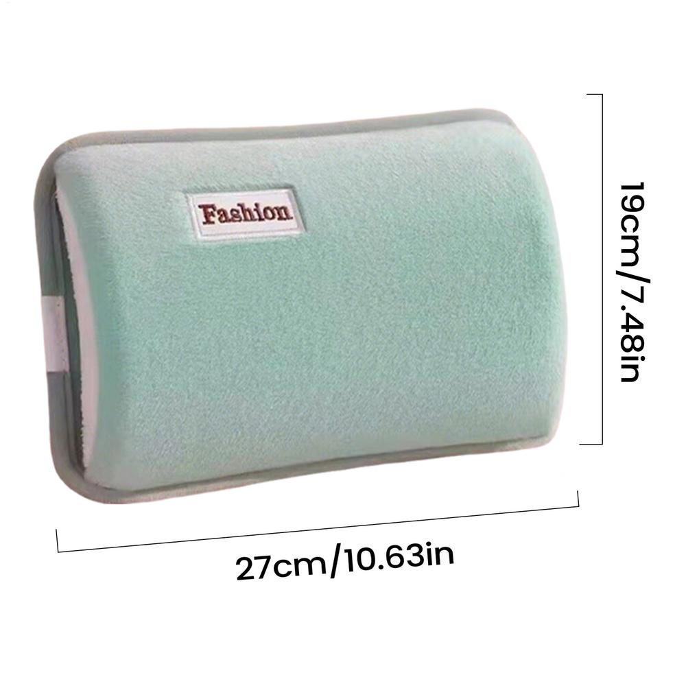 

Rechargeable Hot Water Bottle with Plush Cover - Fast Heating Hand Warmer for Cramp Relief, Back, Abdomen - Home, Office, School зелёный