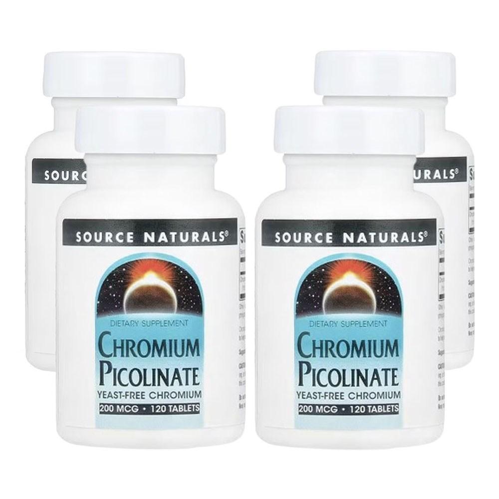Source Naturals Chrome Picolinate 200mcg 120 pcs 4 pcs