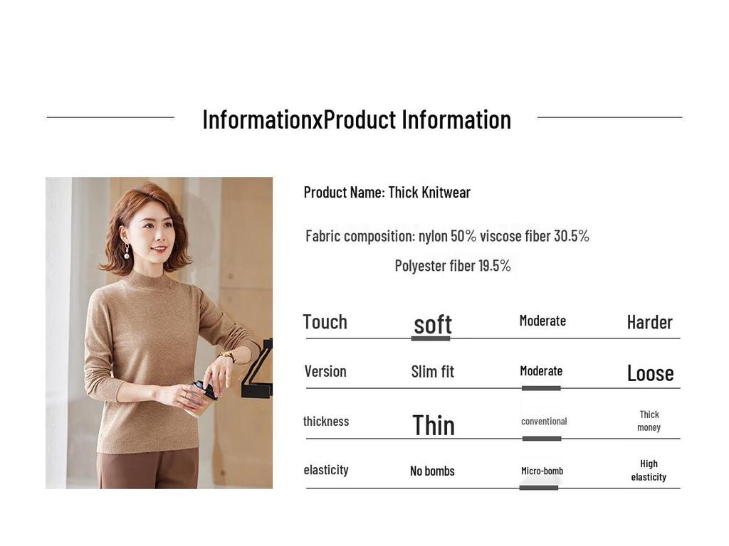 Yuzhaolin Women's Autumn/Winter Knit Sweater