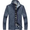 Cappotto Maglione Lavorato a Maglia Invernale Spesso da Uomo Cardigan Manica Lunga Pile Zip Intera Maschile Casual Taglie Forti Abbigliamento per Autunno