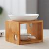 Elegant Wood Oil Warmer Diffuser Holder With Removable Ceramic Bowl For Easy Cleaning And Maintenance