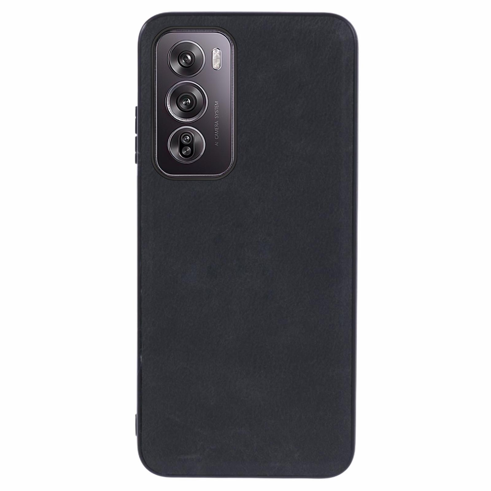 

For Oppo Reno12 Pro 5G (Global) Case PU Leather +PC+TPU Retro Ultra Slim Phone Cover Black