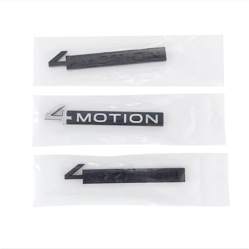 3D ABS Black 4 Motion Logo Letters Car Rear Trunk Emblem Badge Decal For Tayron Golf MK4 5 Tiguan 4motion Sticker Accessories