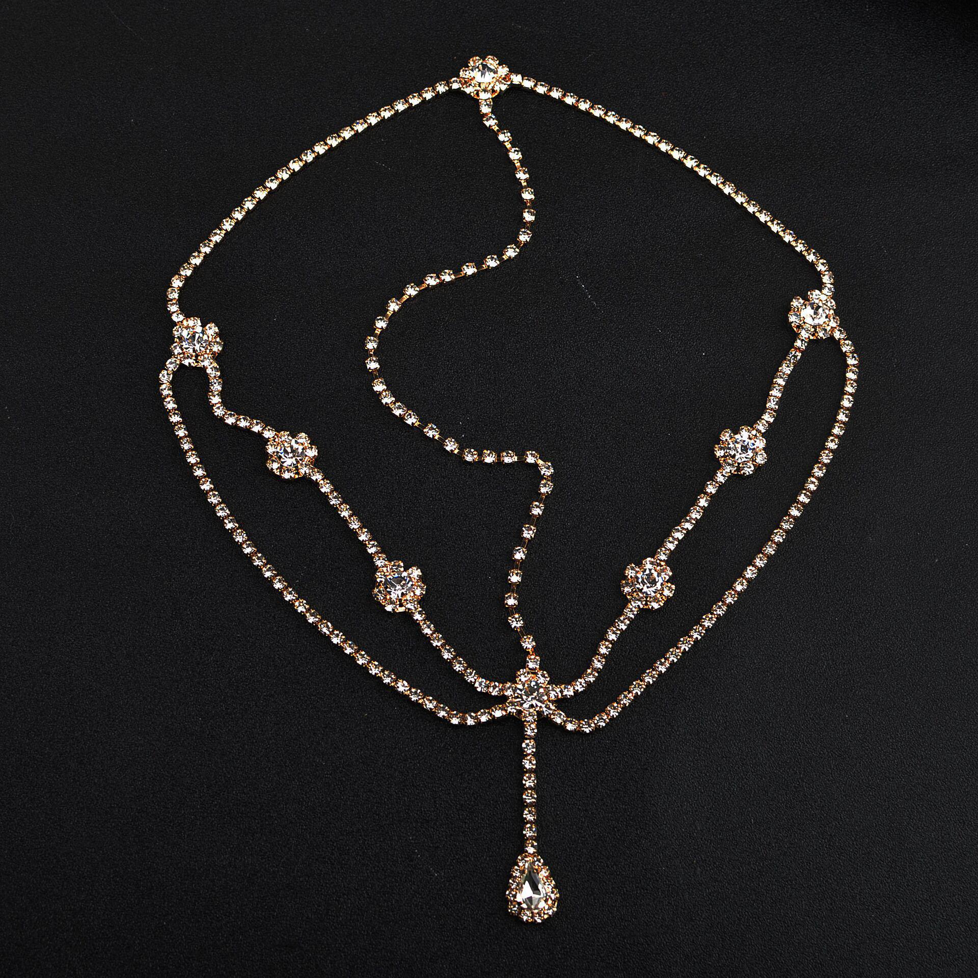 Exquisite Rhinestone Headwear: European & American Style Forehead Chain золотой