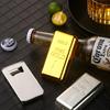 2-Piece Stainless Steel Creative Bottle Cap Opener Set (Gold Brick-Imitation/Silver Ingot-Imitation), Creative Magnetic Fridge D