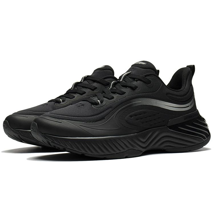 Li Ning Eazgo Scarpe da Corsa Comode Riflettenti Sneakers da Uomo Nere ARES037-2