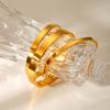 Minimalist Titanium Steel Bangle, Ins Style Fashionable Versatile Stainless Steel Gold Plated Polished Bracelet