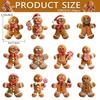 12/24Pcs Christmas Gingerbread Man Ornaments Xmas Tree Wooden Hanging Pendants 2026  Year Party Home Decoration Kids Diy Gift